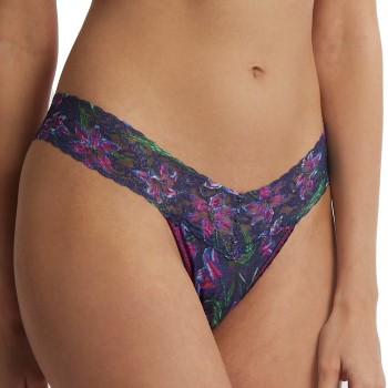 Hanky Panky Trusser 2P Printed Low Rise Thong Mørkelilla nylon One Size Dame