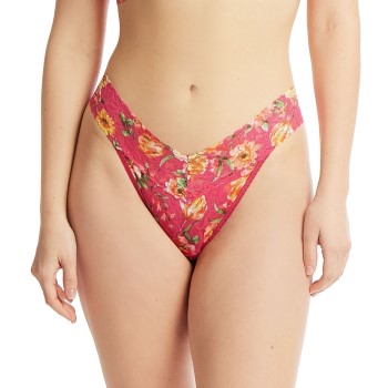 Hanky Panky Trusser 2P Printed Original Rise Thong Rosa blomstret nylon One Size Dame