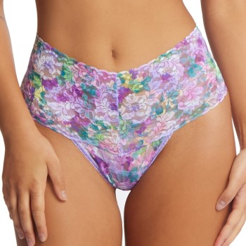 Hanky Panky Trusser 3P Signature Lace Print Retro Thong Lilla nylon One Size Dame