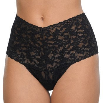 Hanky Panky Trusser 2P Signature Lace Retro Thong Sort nylon One Size Dame