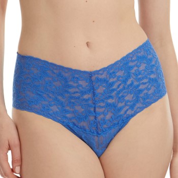 Hanky Panky Trusser 2P Signature Lace Retro Thong D1 Blå nylon One Size Dame