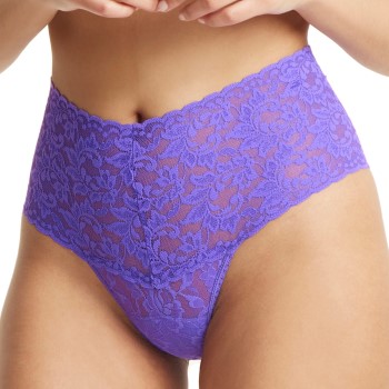 Hanky Panky Trusser 3P Signature Lace Retro Thong D1 Lilla nylon One Size Dame