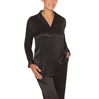 Lady Avenue Pure Silk Basic Pyjamas Sort silke Large Dame