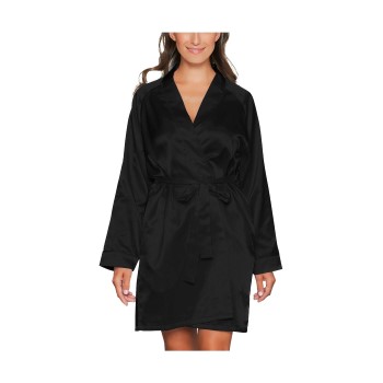 Lady Avenue Satin Short Kimono Sort XX-Large Dame