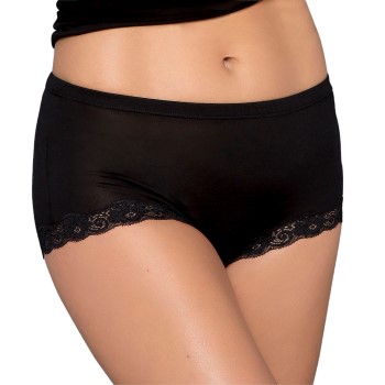 Lady Avenue Trusser Silk Jersey Panty With Lace Sort silke Large Dame