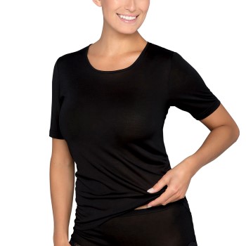 Lady Avenue Silk Jersey T-Shirt Sort silke X-Small Dame