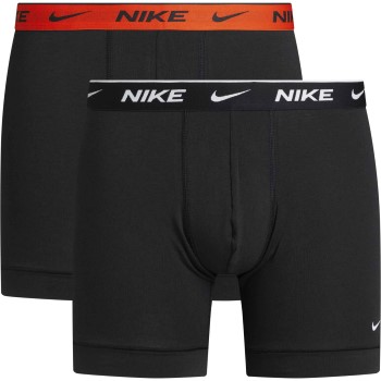 Nike 6P Cotton Stretch Boxer Brief Sort/Orange bomuld Large Herre