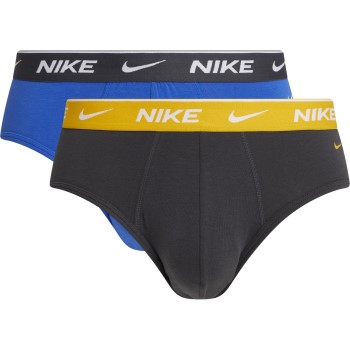 Nike 4P Everyday Cotton Stretch Brief Grå/Gul bomuld Small Herre