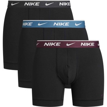 Nike 9P Everyday Essentials Cotton Stretch Boxer D1 Sort/Vinrød bomuld Small Herre