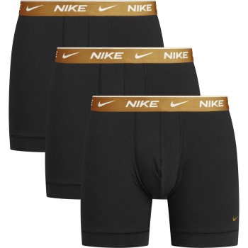 Nike 6P Everyday Essentials Cotton Stretch Boxer D1 Sort/Guld bomuld Medium Herre