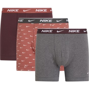 Nike 6P Everyday Essentials Cotton Stretch Boxer D1 Grå/Rød bomuld Small Herre