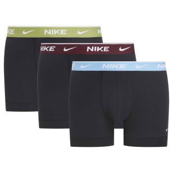 Nike 9P Everyday Essentials Cotton Stretch Trunk D1 Sort/Rød bomuld Small Herre