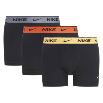 Nike 6P Everyday Essentials Cotton Stretch Trunk D1 Sort/Grå/Rød bomuld Small Herre