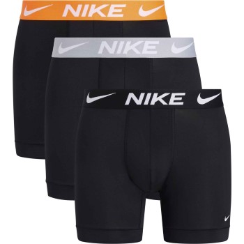 Nike 9P Everyday Essentials Micro Boxer Brief Sort/Orange polyester Large Herre