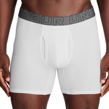 Under Armour 3P Perfect Cotton 6in Boxer Hvid XX-Large Herre