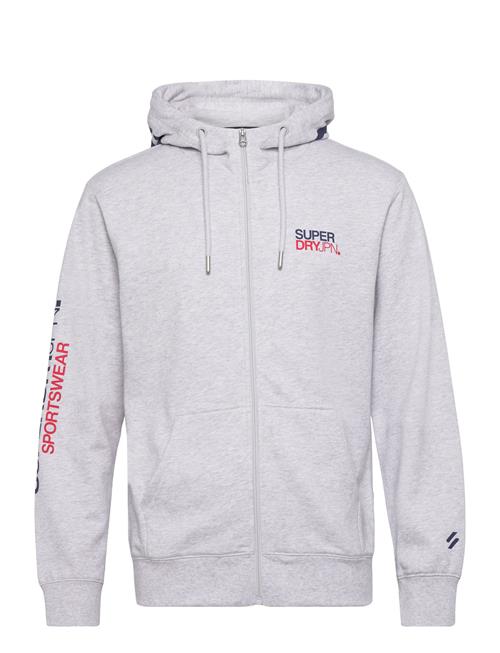 Se Superdry Sportswear Logo Loose Zip Hood Superdry Grey ved Booztlet