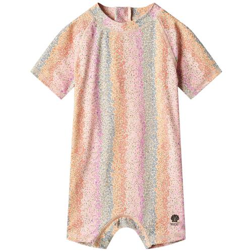 Se Wheat Cas Mønstret UV-dragt Rainbow Flowers | Lyserød | 80 cm ved Babyshop