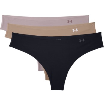 Under Armour Trusser 9P Pure Stretch Thong Sort m Beige Small Dame