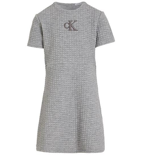 Calvin Klein Calvin Klein Kjole - Jacquard Quilted - Light Grey Heather