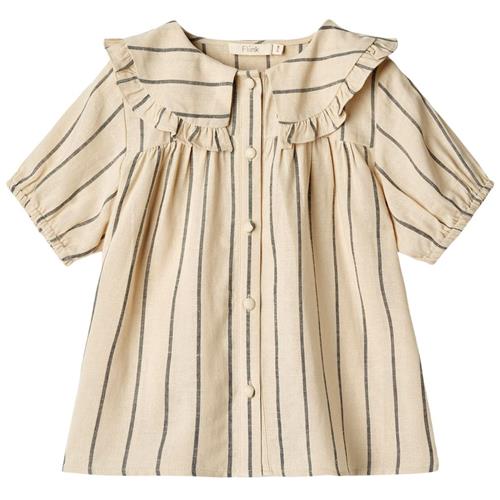 Fliink Vira Stribet Bluse Sandshell | Beige | 4 years