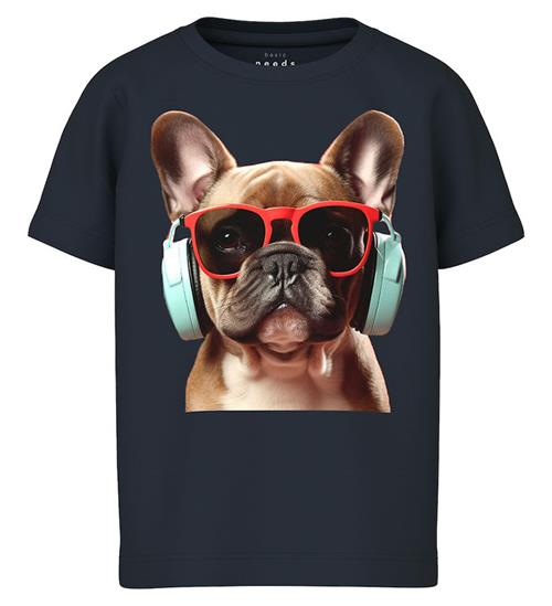 Se Name It Name It T-shirt - NmmVoto - Dark Sapphire/Dog With Sunglasses ved KidsWorld