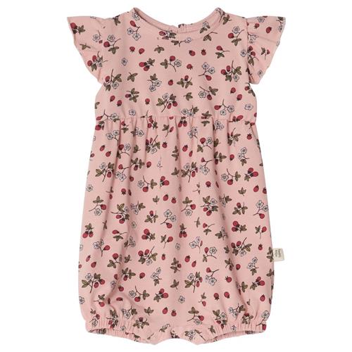 Buddy & Hope Flora GOTS Mønstret Romper Wild Strawberry | Lyserød | 50/56 cm