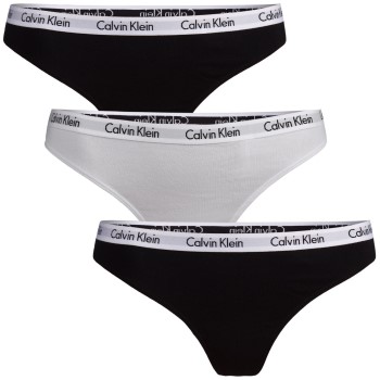 Calvin Klein Trusser 9P Carousel Thongs Sort/Hvid bomuld Medium Dame