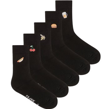 Frank Dandy Strømper 10P Embroidered Bamboo Socks Sort lyocell Str 36/40