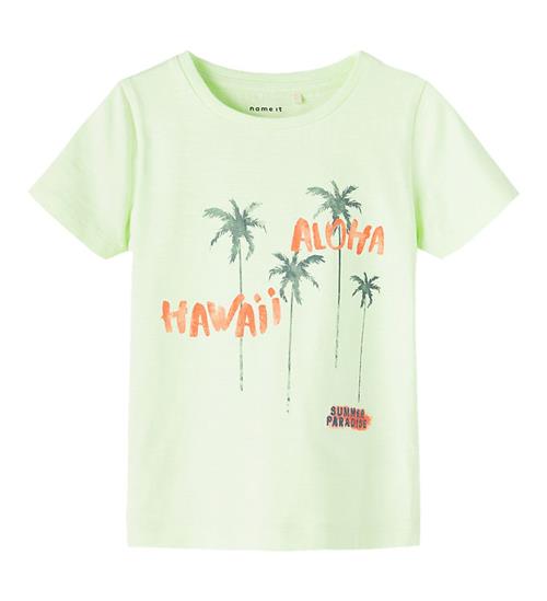 Se Name It T-shirt - NmmPfrankie - Lime Cream ved KidsWorld