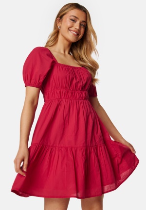 BUBBLEROOM Short Sleeve Cotton Dress Red M