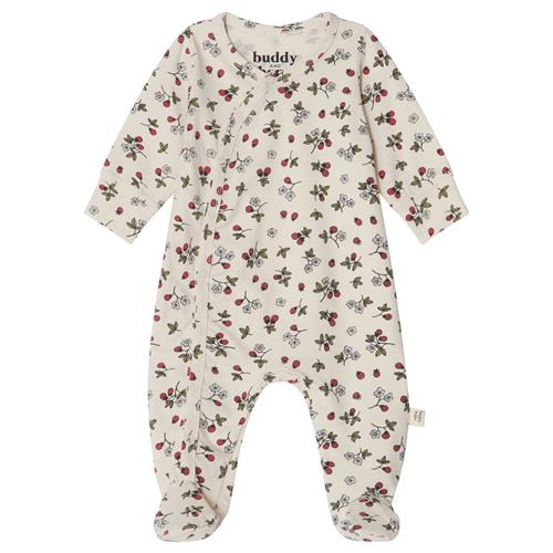 Se Buddy & Hope Tim GOTS Mønstret Sparkedragt Wild Strawberry | Hvid | 86/92 cm ved Babyshop