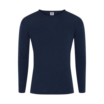 Se Dovre Wool Long Sleeve T-Shirt Marineblå uld Large Herre ved Timarco