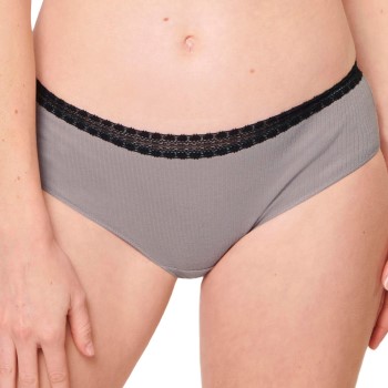 Sloggi Trusser 2P GO Ribbed Hipster Briefs Sort/Grå økologisk bomuld Medium Dame