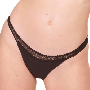 Sloggi Trusser 2P GO Ribbed Tanga Briefs Sort økologisk bomuld Small Dame