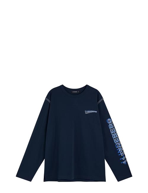 Se J. Lindeberg Collin Ls Graphic T-Shirt J. Lindeberg Navy ved Booztlet