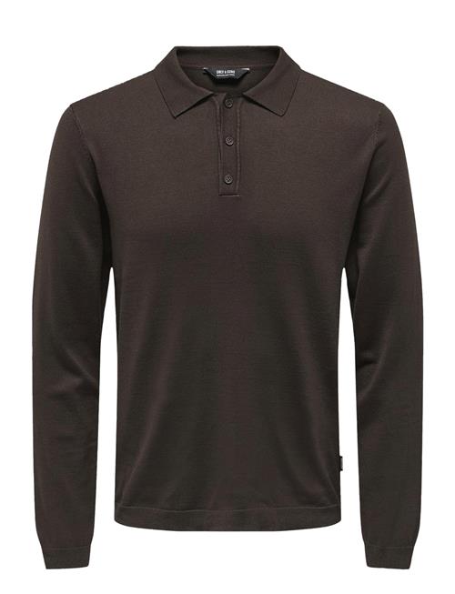 Se ONLY & SONS Onswyler Life Ls Polo Knit ONLY & SONS Brown ved Booztlet