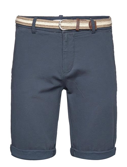 Lindbergh Superflex Chino Shorts W. Belt Lindbergh Blue