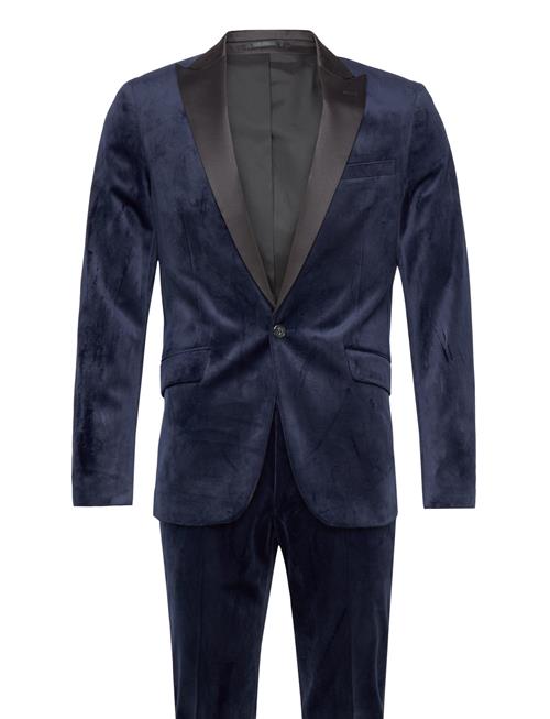 Se Lindbergh Velvet Tuxedo Suit Lindbergh Navy ved Booztlet