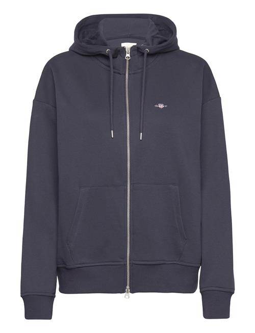 Se GANT Rel Shield Zip Hoodie GANT Navy ved Booztlet