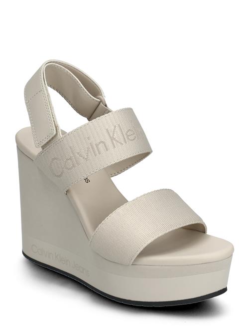 Calvin Klein Wedge Sandal Webbing In Mr Calvin Klein Cream