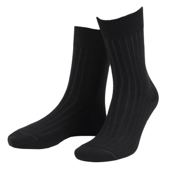 Se Amanda Christensen Strømper True Ankle Rib Sock Sort Str 47/50 Herre ved Timarco