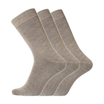 Dovre Strømper 3P No Elastic Twin Socks Beige bomuld Str 40/45 Herre