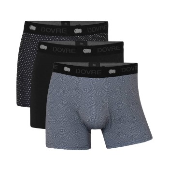 Dovre 3P Recycled Polyester Boxers Sort/Grå polyester Small Herre