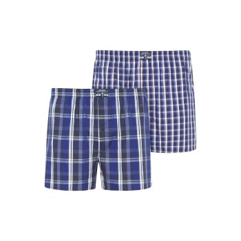 Jockey 2P Woven Boxer Shorts Marine Ternet bomuld Small Herre