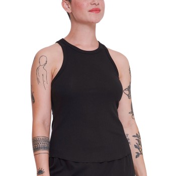 Sloggi GO Ribbed Tank Top Sort bomuld X-Small Dame