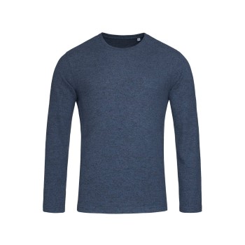 Stedman Knit Long Sleeve For Men Blå Large Herre