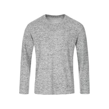 Stedman Knit Long Sleeve For Men Lysegrå Small Herre