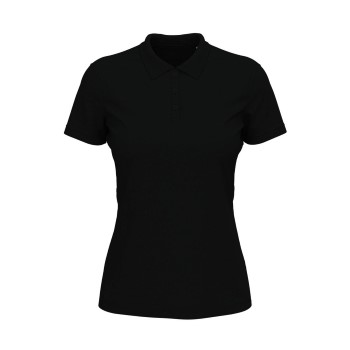 Stedman Lux Short Sleeve Polo For Women Sort bomuld Medium Dame