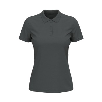 Se Stedman Lux Short Sleeve Polo For Women Mørkgrå  bomuld Large Dame ved Timarco