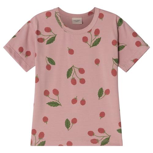 Kuling GOTS Santorini Mønstret T-shirt Med Hindbær Woody Rose | Lyserød | 74/80 cm